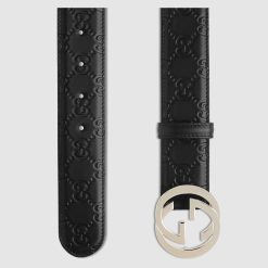 Alternative view of Signature Leather Belt Black
