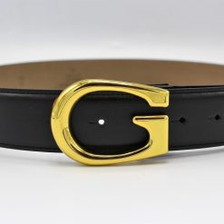 G Gold Buckle Leather Belt 40mm