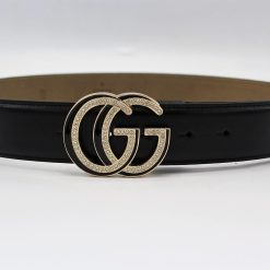 GG Diamond Buckle Leather Belt 40mm