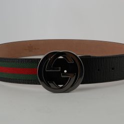 GG Red & Green Stripe Chrominum Buckle