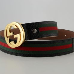 GG Red & Green Stripe Gold Buckle