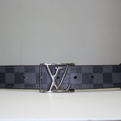 Alternative view of Grey & Black Damier Reversible Leather Belt