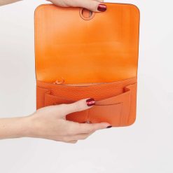 Alternative view of Hermes Orange Clemence Leather Dogon Travel Wallet