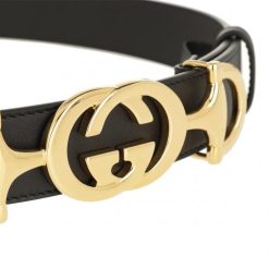 Alternative view of Interlock Buckle Black Leather Belt