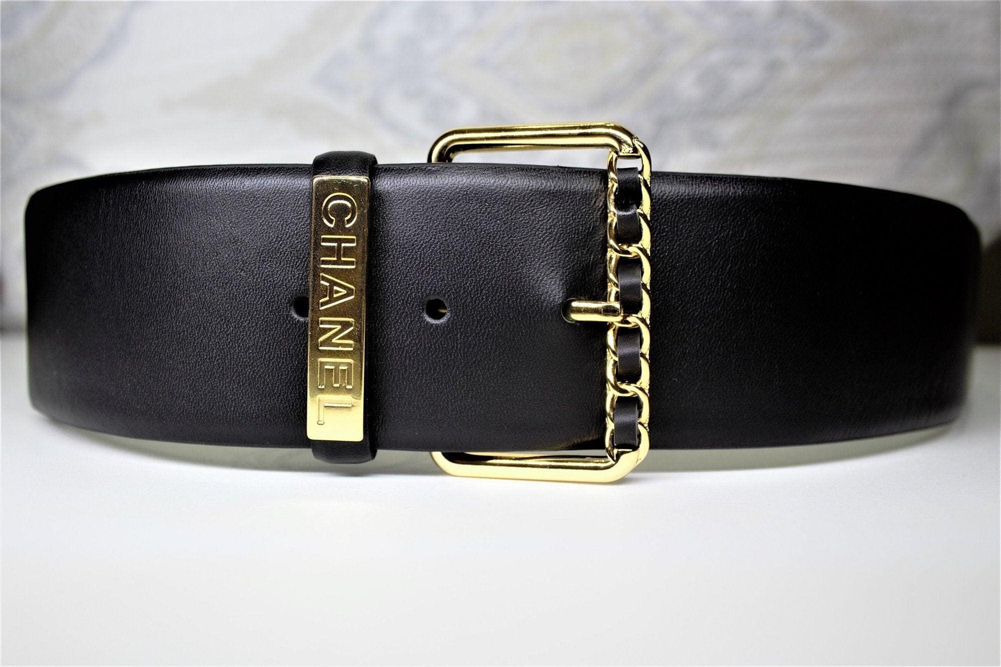 Larger Leather Belt Gold Buckle