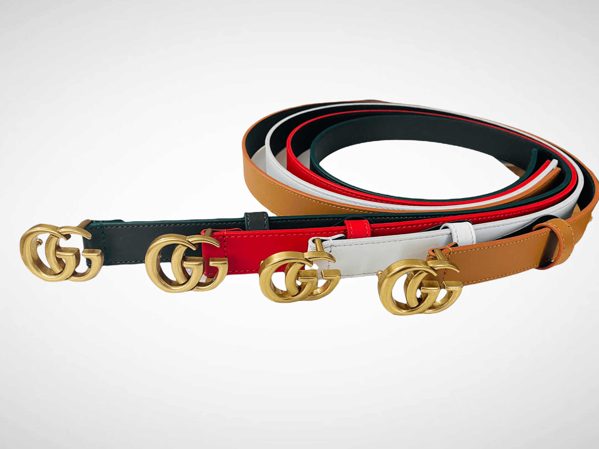 Leather Belt Gold Buckle 25mm