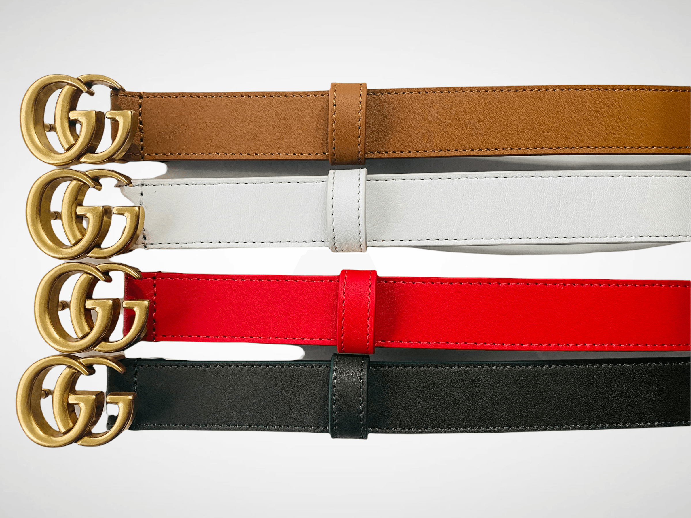 Leather Belt Gold Buckle 25mm - Image 2