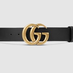 Gucci Leather Belt with Gold/Silver Double‑G Buckle 35mm