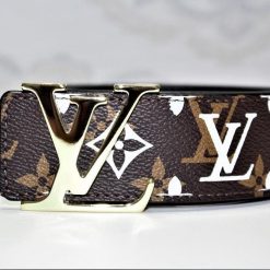 New Brown Monogram style Leather Belt Amazing