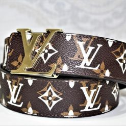 Alternative view of New Brown Monogram style Leather Belt Amazing