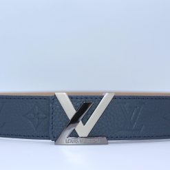 New Buckle Dark Blue Leather Belt