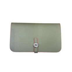 Hermes Khaki Green Clemence Leather Dogon Travel Wallet