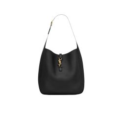 YSL LE 5 À 7 SUPPLE LARGE IN GRAINED LEATHER BLACK