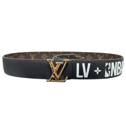 Black LV x NBA Logo Leather Belt – Gold Buckle | BeltActive
