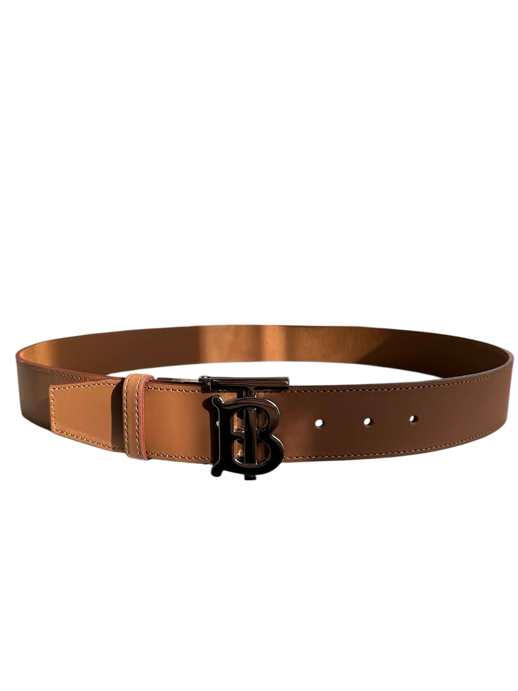 TB Brown Motif Leather Belt - Image 5