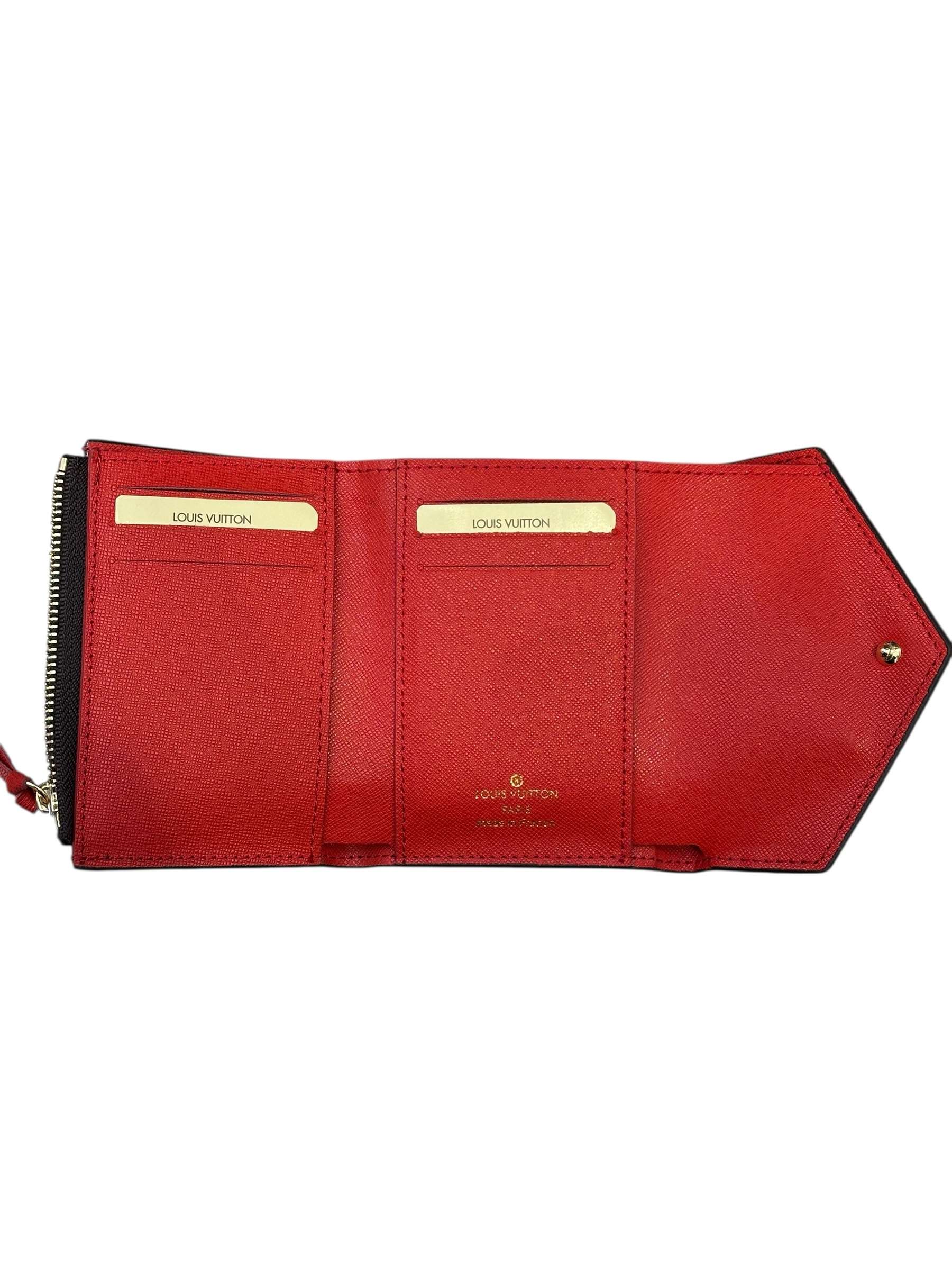 Victorine Wallet Red Monogram Canvas - Image 3