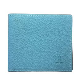 Hermes Blue Men Leather Wallet