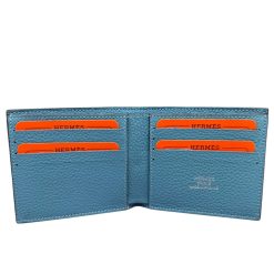 Alternative view of Hermes Blue Men Leather Wallet