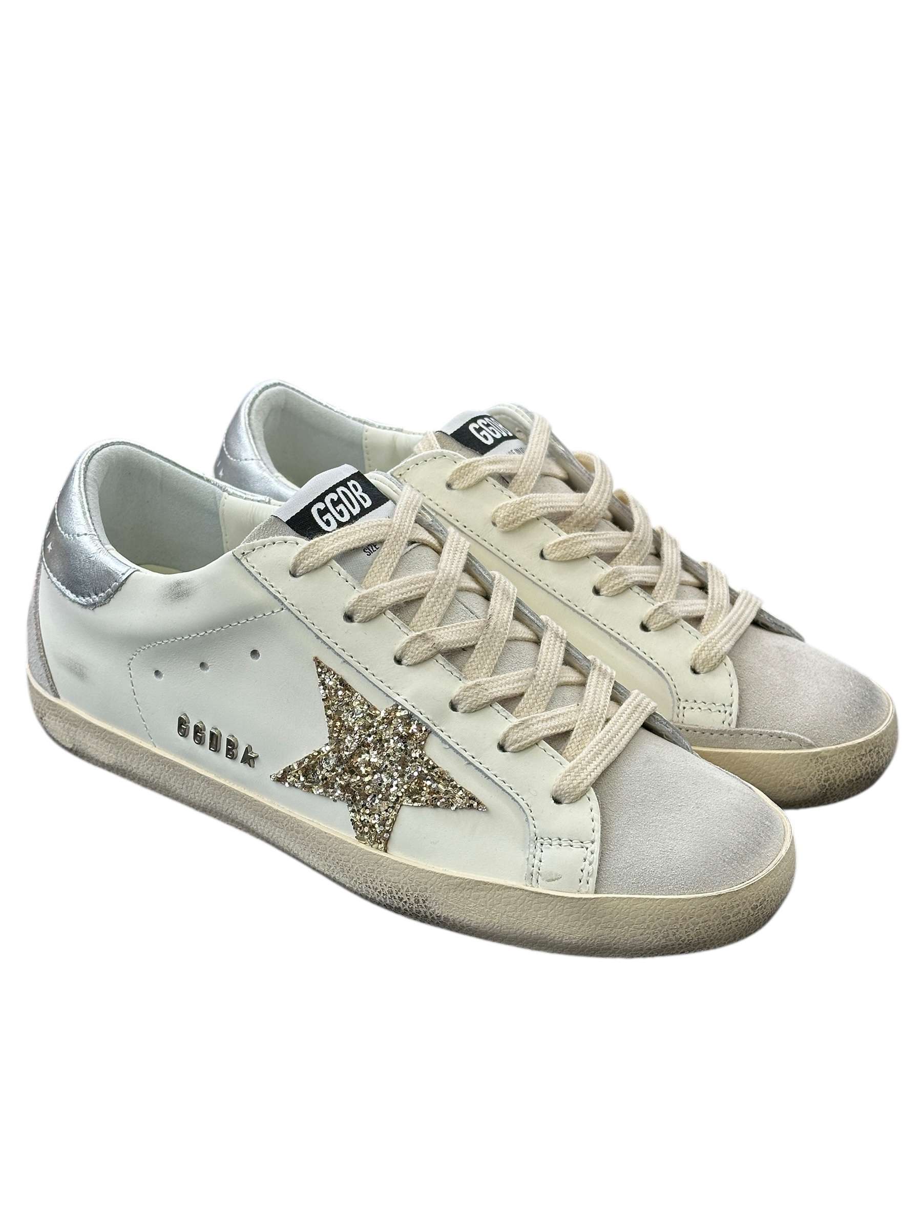 Women's Super-Star with suede star and silver heel tab