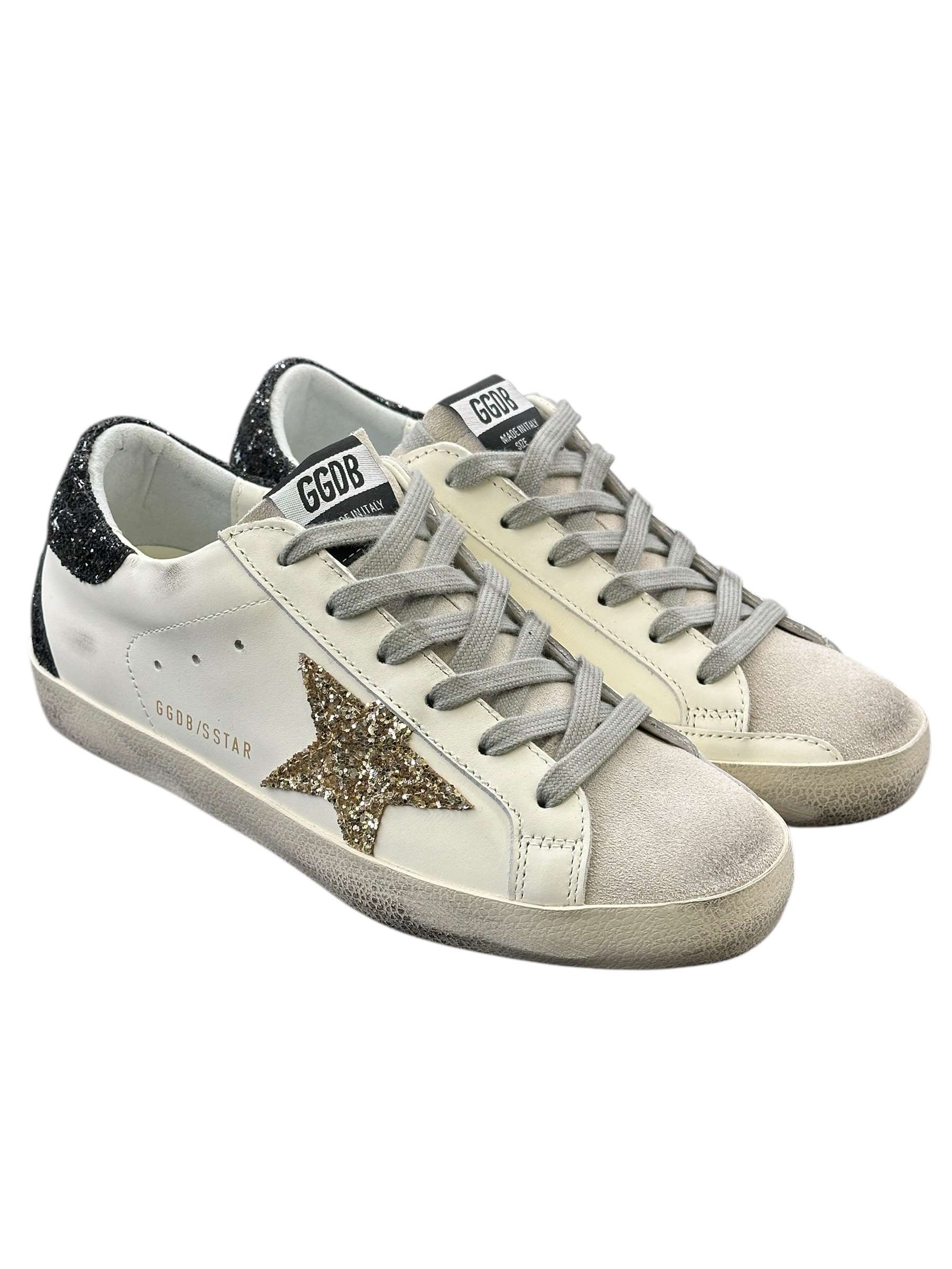 Women's Super-Star with suede star and black heel tab
