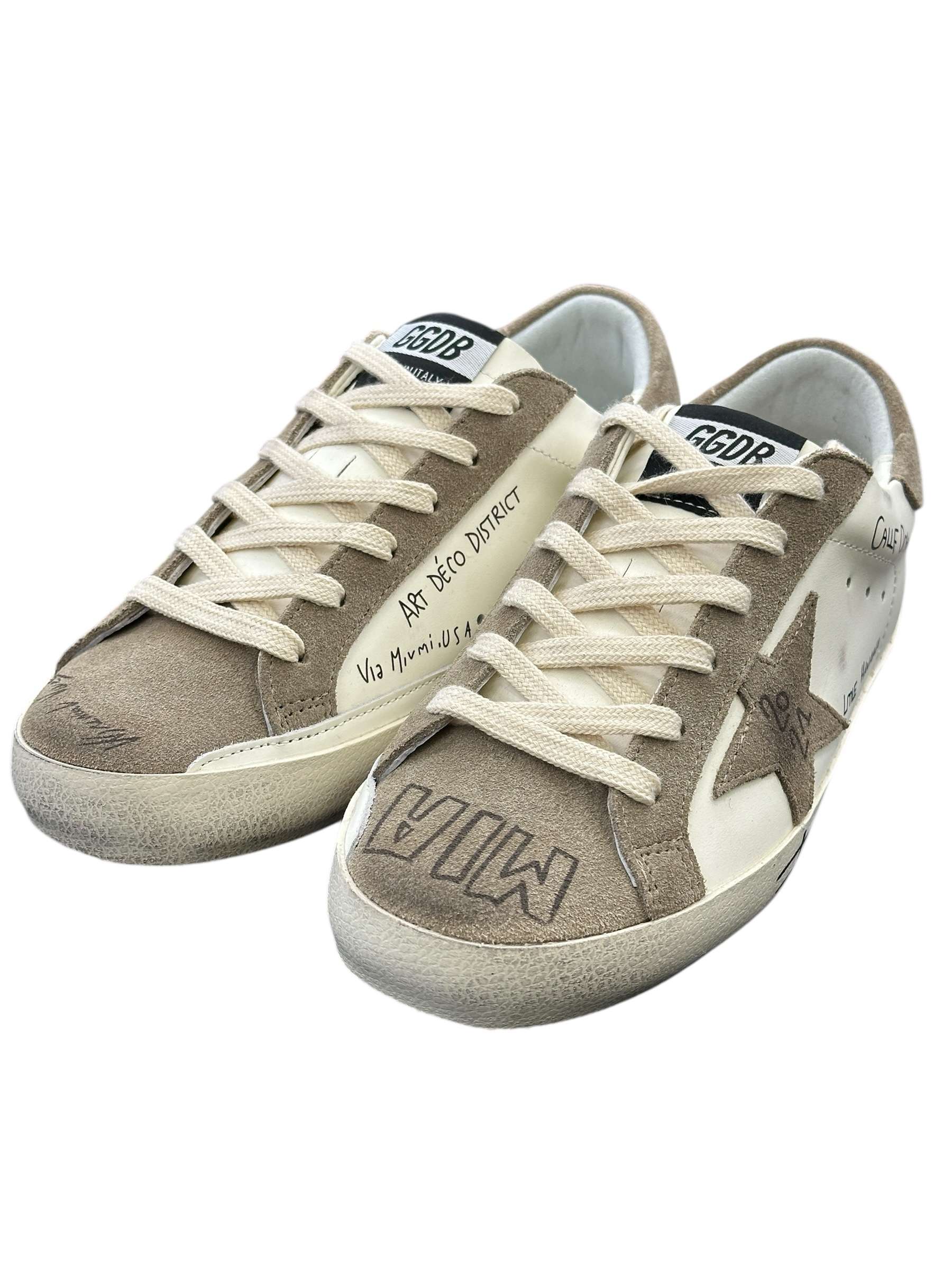 Women's Super-Star with suede star and beige heel tab