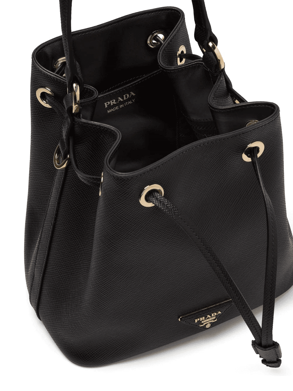 Saffiano Bucket Bag Black - Image 2