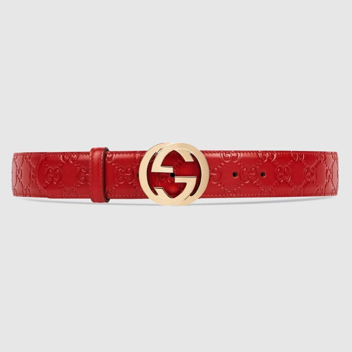 Signature Leather Belt Red