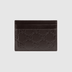 Signature Web Card Case Brown