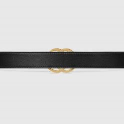 Alternative view of Torchon Double G Buckle Black Leather Belt