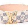 White Damier Leather Belt