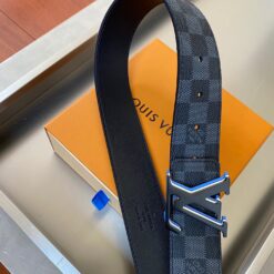 Louis Vuitton Initiales Reversible LV Belt Damier Graphite with Black Toned Hardware