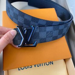 Alternative view of Louis Vuitton Initiales Reversible LV Belt Damier Graphite with Black Toned Hardware