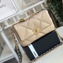 Alternative view of Chanel 19 Flap Bag Crossbody 10.1in/ 26cm Beige For Women