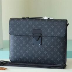 Louis Vuitton S-Lock Briefcase Monogram Eclipse Black For Men, Men’s Bags, Shoulder And Crossbody Bags 14.6in/37cm LV
