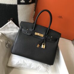 Alternative view of Hermes Birkin Top Handle Bag 12in/ 30cm Black Gold Hardware For Women