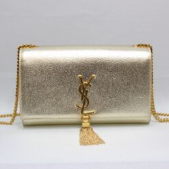 Saint Laurent Kate Chain Wallet With Tassel Yellow Copper For Women 10.2in/26cm YSL