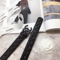 Alternative view of Chanel Belt Quilted With Double C Buckle Black With Black Hardware Women Belt