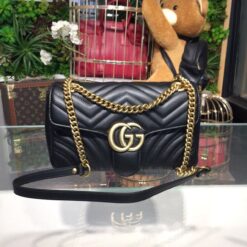 Alternative view of Gucci GG Marmont Small Matelassé Shoulder Bag Black For Women 10in/25cm 443497 DTDIT 1000