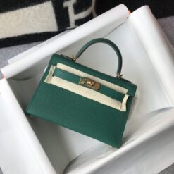 Hermes Kelly 19 Green With Gold Toned Hardware Bag For Women, Women’s Handbags, Shoulder Bags 7.5in/19cm