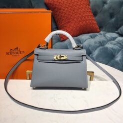 Alternative view of Hermes Mini Kelly Light Blue For Women Gold Toned Hardware 7.5in/19cm