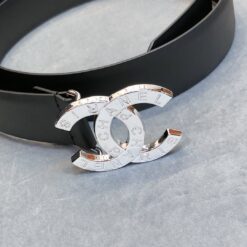 Alternative view of Chanel Belt With Double C Buckle Black With Full Silver Hardware Women Belt