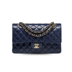 Chanel 11.12 Classic Crossbody Bag10in/ 25.5cm Dark Blue Gold Hardware For Women A01113