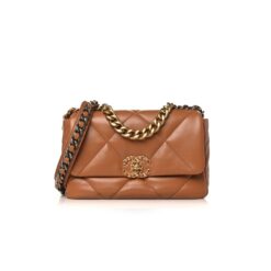 Chanel 19 Handbag 26cm Brown For Women AS1160