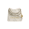 Chanel 22 Mini Shoulder Bag 7.5in/ 19cm White Gold Hardware For Women AS3980-B19648-10601