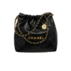 Chanel 22 Small Shoulder Bag 14.4in/ 37cm Black Gold Hardware For Women AS3260 B08037 94305