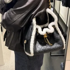 Chanel 25 Small Shoulder Bag 10.2in/ 26cm Black Gold Hardware For Women AS5293 B22309 U4139