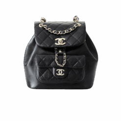 Chanel Backpack 7in/ 18cm Black Gold Hardware For Women
