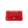 Chanel Classic Crossbody Bag 9.9in/ 25.5cm Red Silver Hardware For Women