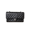 Chanel Classic Double Flap Bag Medium Crossbody 10.2in/ 26cm Black Silver Hardware For Women A01112