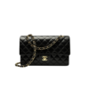 Chanel Classic Double Flap Bag Medium Crossbody 10in/ 25.5cm Black Gold Hardware For Women A01112
